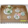 Image 1 : SET OF 5 ORNAMENTAL GLASS AND PORCELAIN PIECES ON