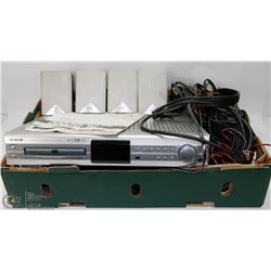 TEAC HOME THEATER WITH SURROUND SOUND SPEAKERS &