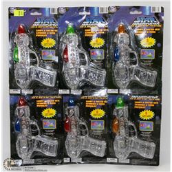 LOT OF 6 STAR INVADER LIGHT AND SOUND TOY GUNS