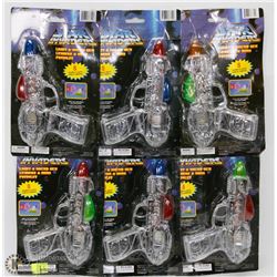 LOT OF 6 STAR INVADER LIGHT AND SOUND TOY GUNS