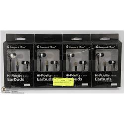 LOT OF 4 HI-FIDELITY EARBUD HEADPHONES