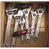 Image 1 : BOX OF 8 ADJUSTABLE WRENCHES 12" - 6"