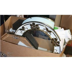 9) BOX OF 10 VARIOUS SIZED MIRRORS