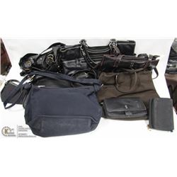 BOX OF ESTATE PURSES, HANDBAGS, WALLETS & MORE