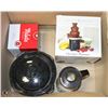Image 1 : LOT WITH FONDUE MAKER, VELATA, CANNING POT AND