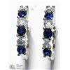 Image 2 : 1) STERLING SILVER SAPPHIRE HOOP EARRINGS