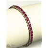 Image 2 : 2) STERLING SILVER ENHANCED RUBIES BRACELET