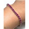 Image 3 : 2) STERLING SILVER ENHANCED RUBIES BRACELET
