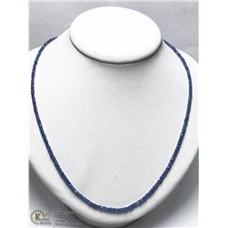 4) 14KT YELLOW GOLD SAPPHIRE BEADS NECKLACE