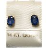 Image 2 : 6) 14KT GOLD BLUE SAPPHIRE EARRINGS
