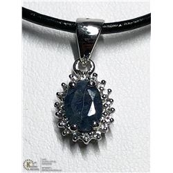 7) ST. SILVER SAPPHIRE PENDANT & RING SIZE 7.5 SET