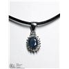 Image 2 : 7) ST. SILVER SAPPHIRE PENDANT & RING SIZE 7.5 SET