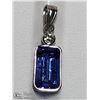 Image 1 : 10) 14KT W. GOLD TANZANITE AND DIAMOND PENDANT