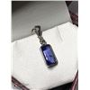 Image 3 : 10) 14KT W. GOLD TANZANITE AND DIAMOND PENDANT