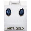 Image 1 : 11) 10KT GOLD SAPPHIRE EARRINGS