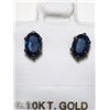 Image 2 : 11) 10KT GOLD SAPPHIRE EARRINGS