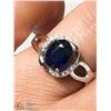 Image 1 : 12) STERLING SILVER BLUE SAPPHIRE RING SIZE 9