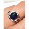 Image 2 : 12) STERLING SILVER BLUE SAPPHIRE RING SIZE 9
