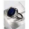 Image 4 : 12) STERLING SILVER BLUE SAPPHIRE RING SIZE 9
