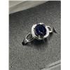 Image 5 : 12) STERLING SILVER BLUE SAPPHIRE RING SIZE 9