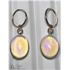 Image 1 : 13) 14KT YELLOW GOLD OPAL AND DIAMOND EARRINGS