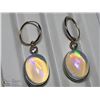 Image 2 : 13) 14KT YELLOW GOLD OPAL AND DIAMOND EARRINGS