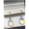 Image 3 : 13) 14KT YELLOW GOLD OPAL AND DIAMOND EARRINGS