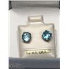 Image 4 : 17) 10KT GOLD BLUE TOPAZ EARRINGS
