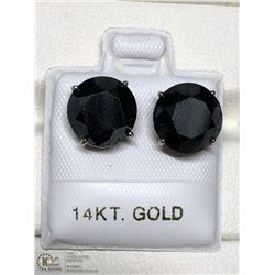 20) 14KT GOLD 2 BLACK DIAMOND EARRINGS