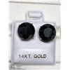 Image 2 : 20) 14KT GOLD 2 BLACK DIAMOND EARRINGS