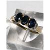 Image 1 : 21) ST. SILVER GOLD PLATED SAPPHIRE RING SIZE 8.5