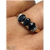 Image 2 : 21) ST. SILVER GOLD PLATED SAPPHIRE RING SIZE 8.5