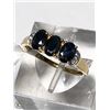 Image 3 : 21) ST. SILVER GOLD PLATED SAPPHIRE RING SIZE 8.5