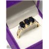 Image 4 : 21) ST. SILVER GOLD PLATED SAPPHIRE RING SIZE 8.5