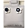 Image 2 : 23) 10KT GOLD 2 SAPPHIRE EARRINGS