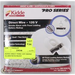 KIDDE DIRECT WIRE 120V SMOKE ALARM WITH FRONT