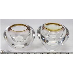 2 EVOLUTION BY WATERFORD CRYSTAL ROSE BOWLS