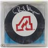 SIGNED PUCK PHIL MYRE ATLANTA FLAMES WITH