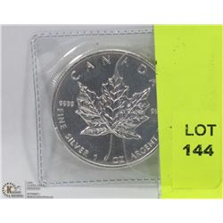 CANADIAN .999 SILVER TROY OUNCE MAPLE LEAF COIN.
