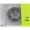 CANADIAN .999 SILVER TROY OUNCE MAPLE LEAF COIN.
