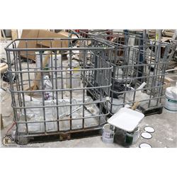 THREE METAL PALLET CRATES