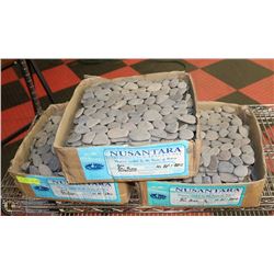 LOT OF 33 SQ FT GRAY BEACHSTONE TILE.