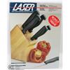 Image 1 : LASER 7PC CUTLERY BLOCK SET - NEVER OPENED.
