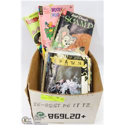 BOX OF ASSORTED VINTAGE COMICS.