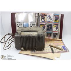 VINTAGE RADIO AND SPORTS CARDS IN BINDER