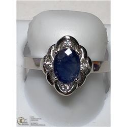 26) STERLING SILVER SAPPHIRE RING SIZE 9