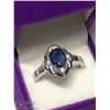 Image 4 : 26) STERLING SILVER SAPPHIRE RING SIZE 9