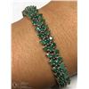 Image 4 : 27) STERLING SILVER EMERALDS BRACELET