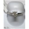 Image 1 : 30) 14KT WHITE GOLD DIAMOND RING SIZE 6.5