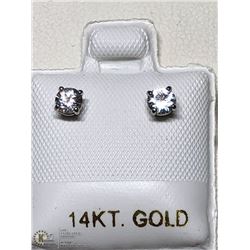 31) 14KT GOLD WHITE SAPPHIRE EARRINGS